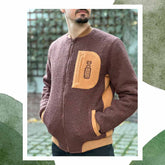 Jachetă din lână fiartă pentru bărbați, Discovery Brown